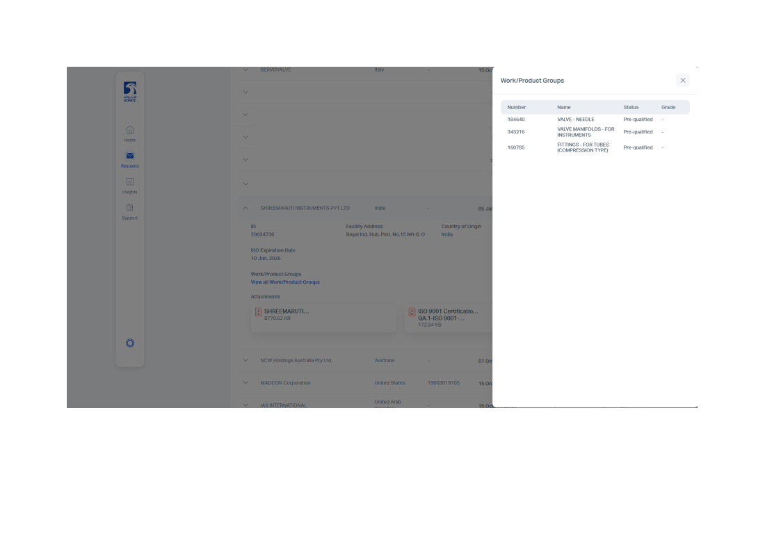 ADNOC Approval Certificate